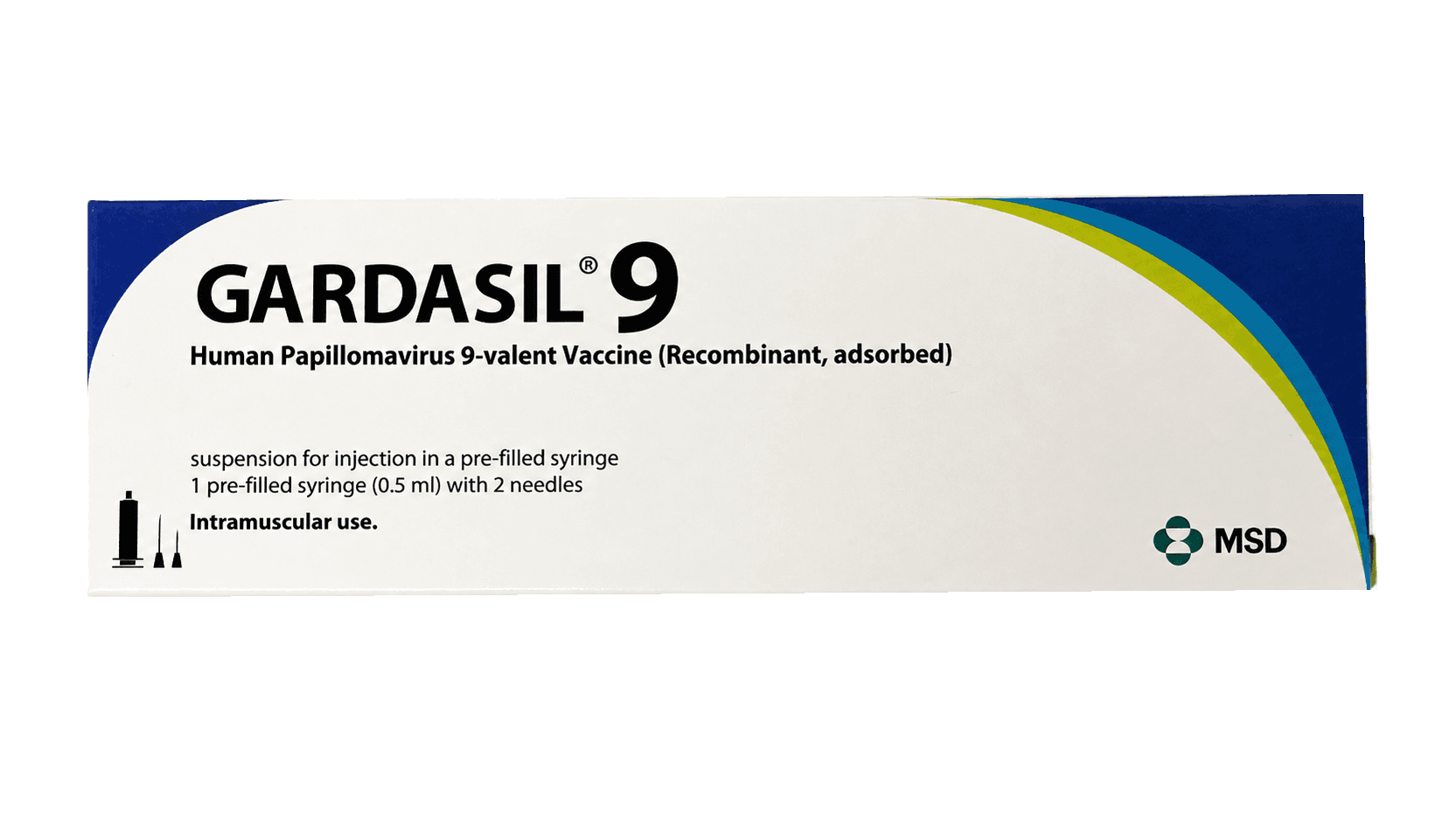 Gardasil 9 HPV vaccine syringe and box