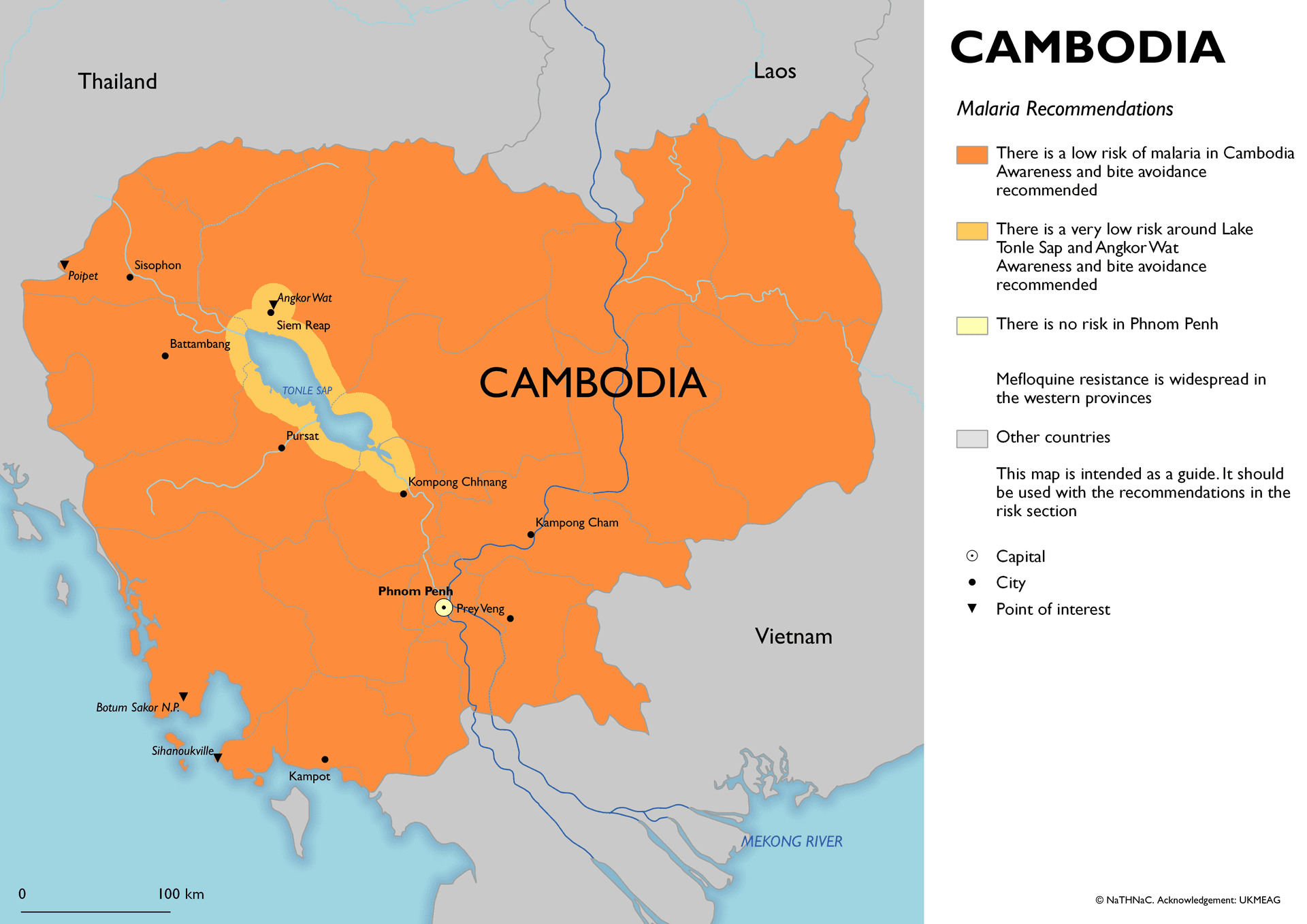 Malaria risk map for Cambodia
