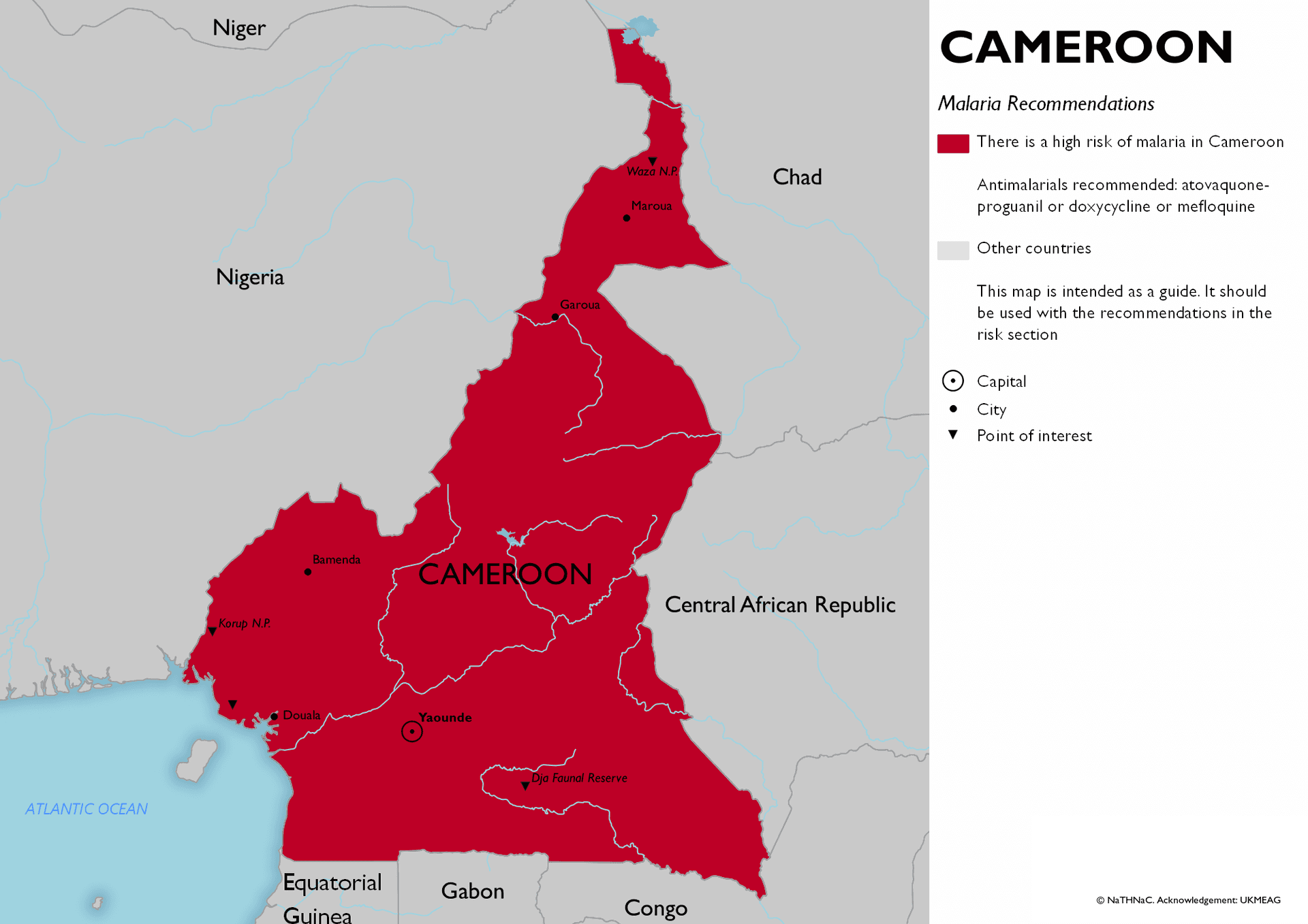 Malaria risk map for Cameroon