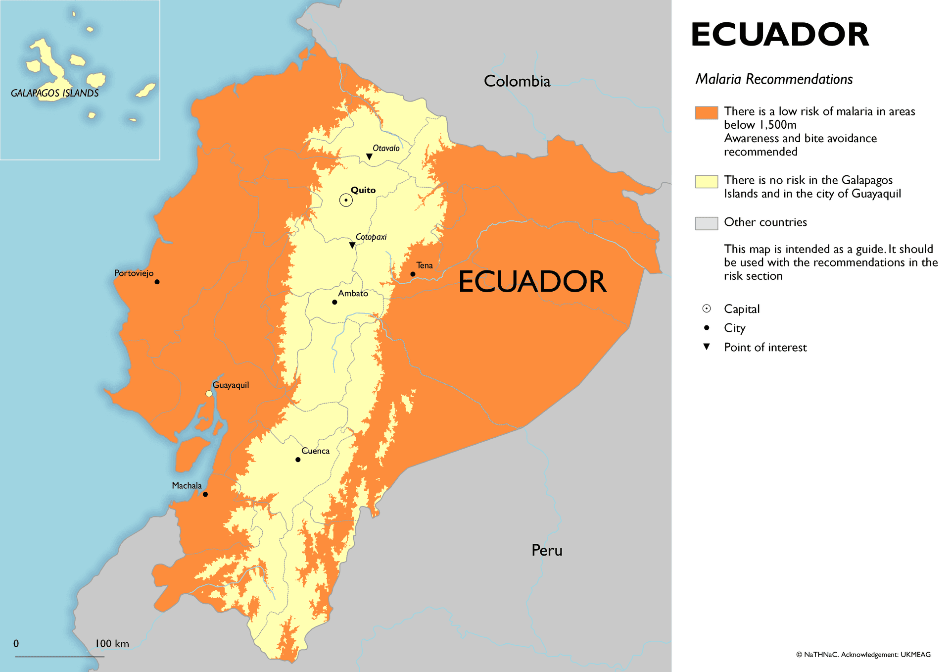 Malaria risk map for Ecuador