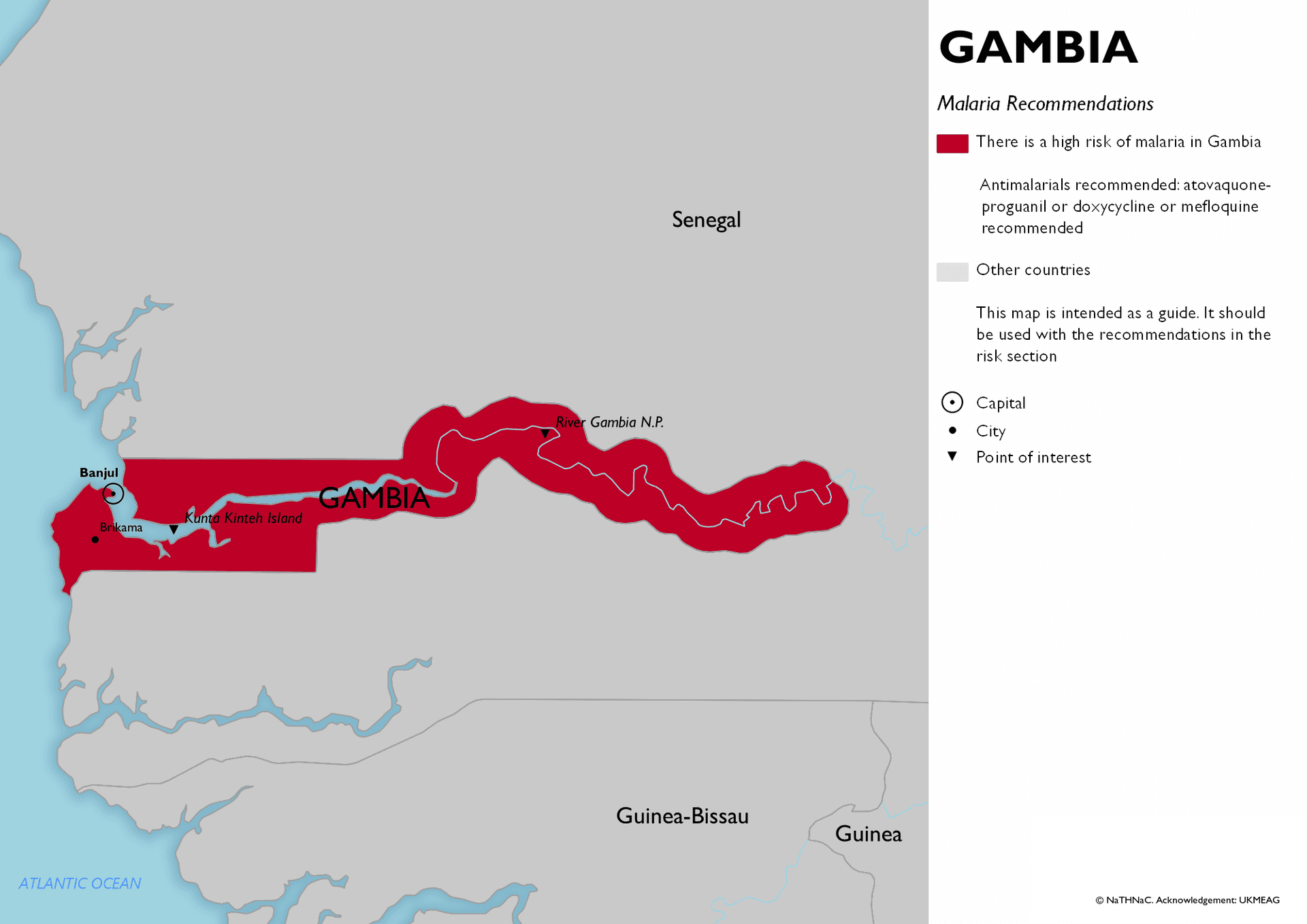 Malaria risk map for Gambia