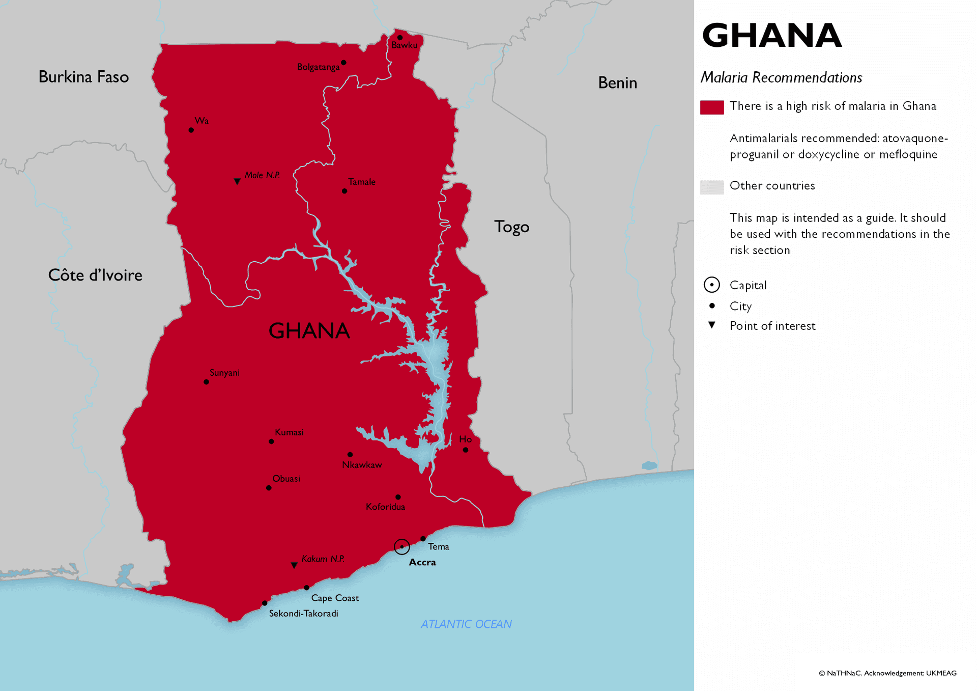 Malaria risk map for Ghana