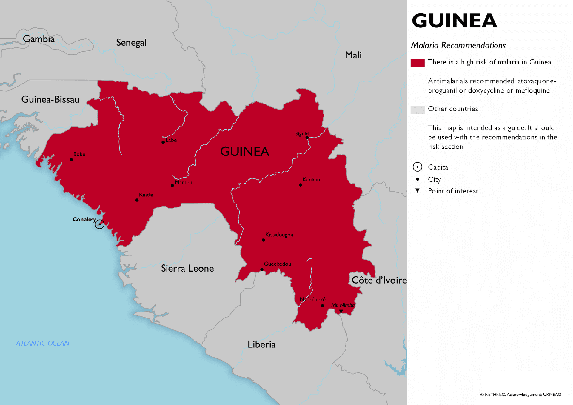 Malaria risk map for Guinea