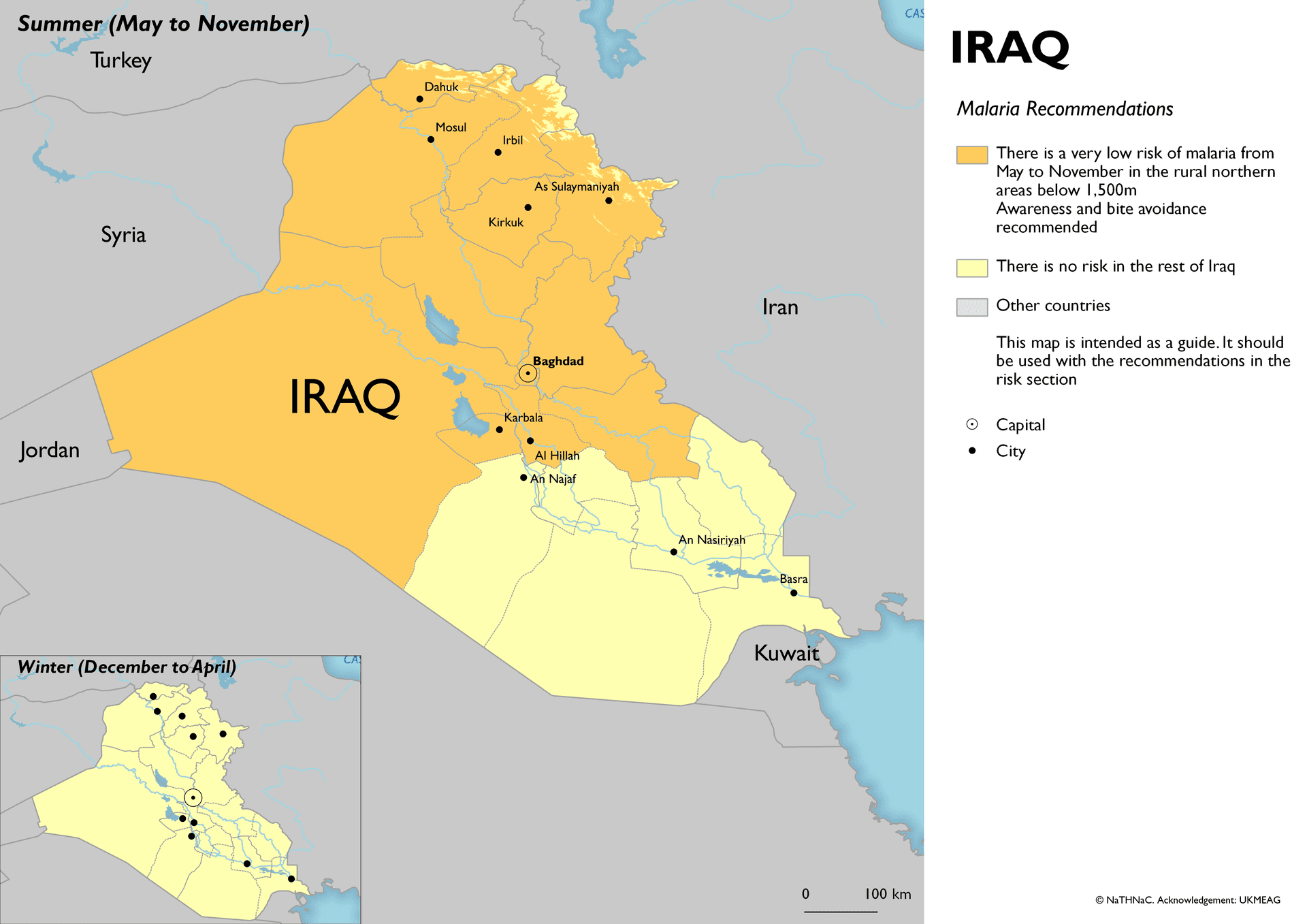 Malaria risk map for Iraq