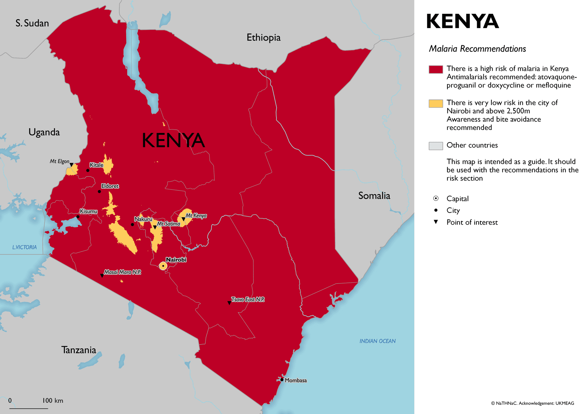 Malaria risk map for Kenya