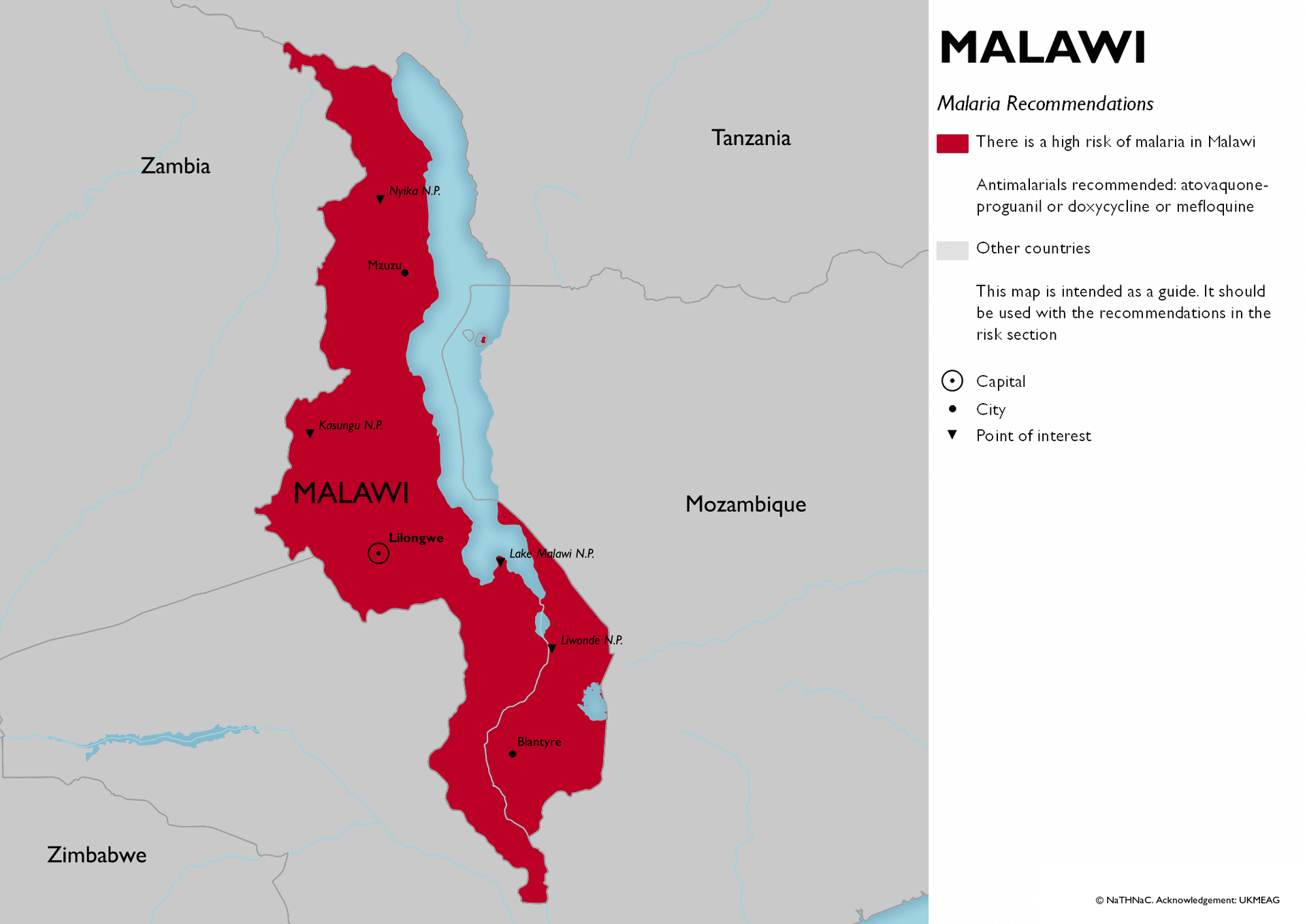 Malaria risk map for Malawi