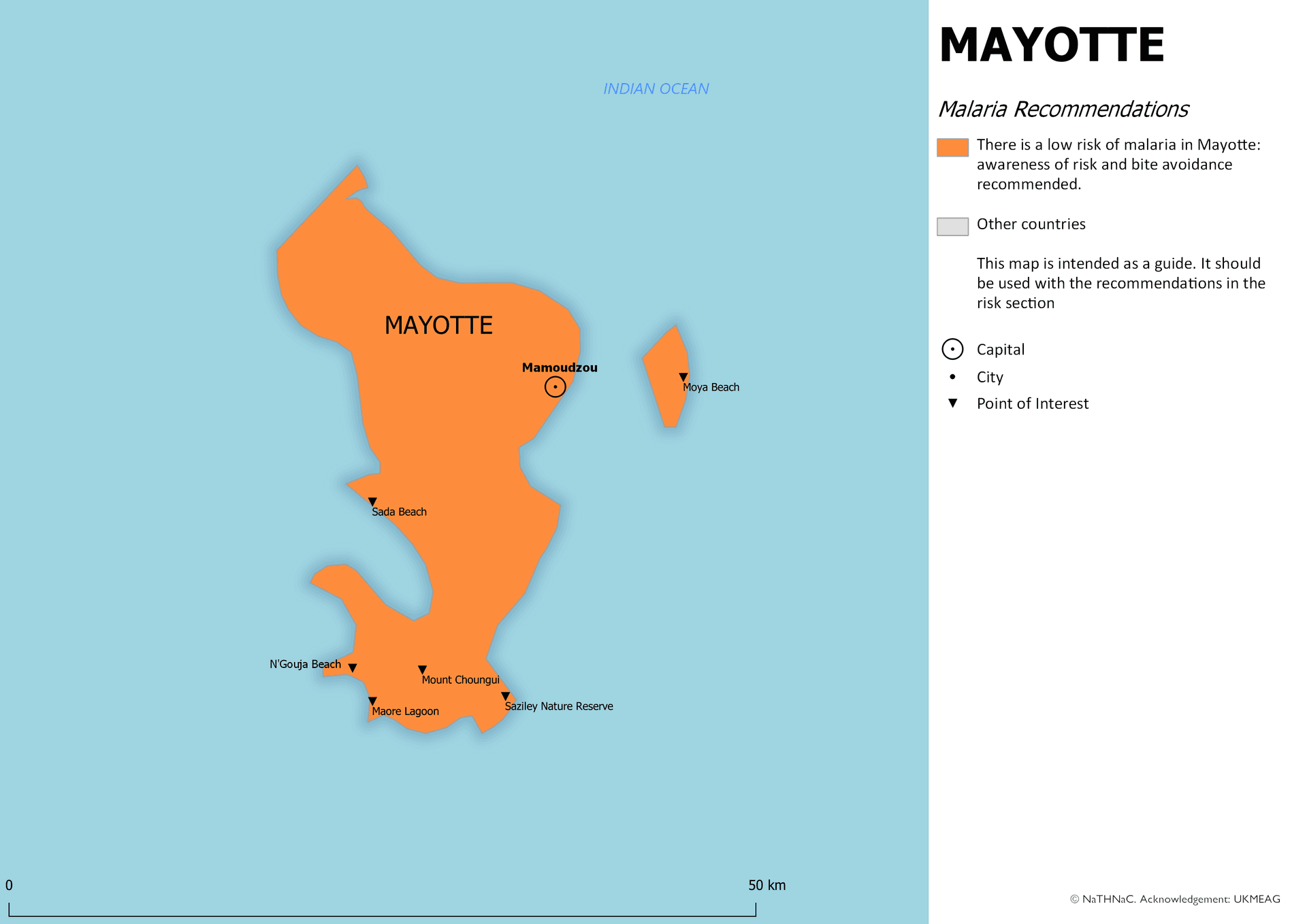 Malaria risk map for Mayotte