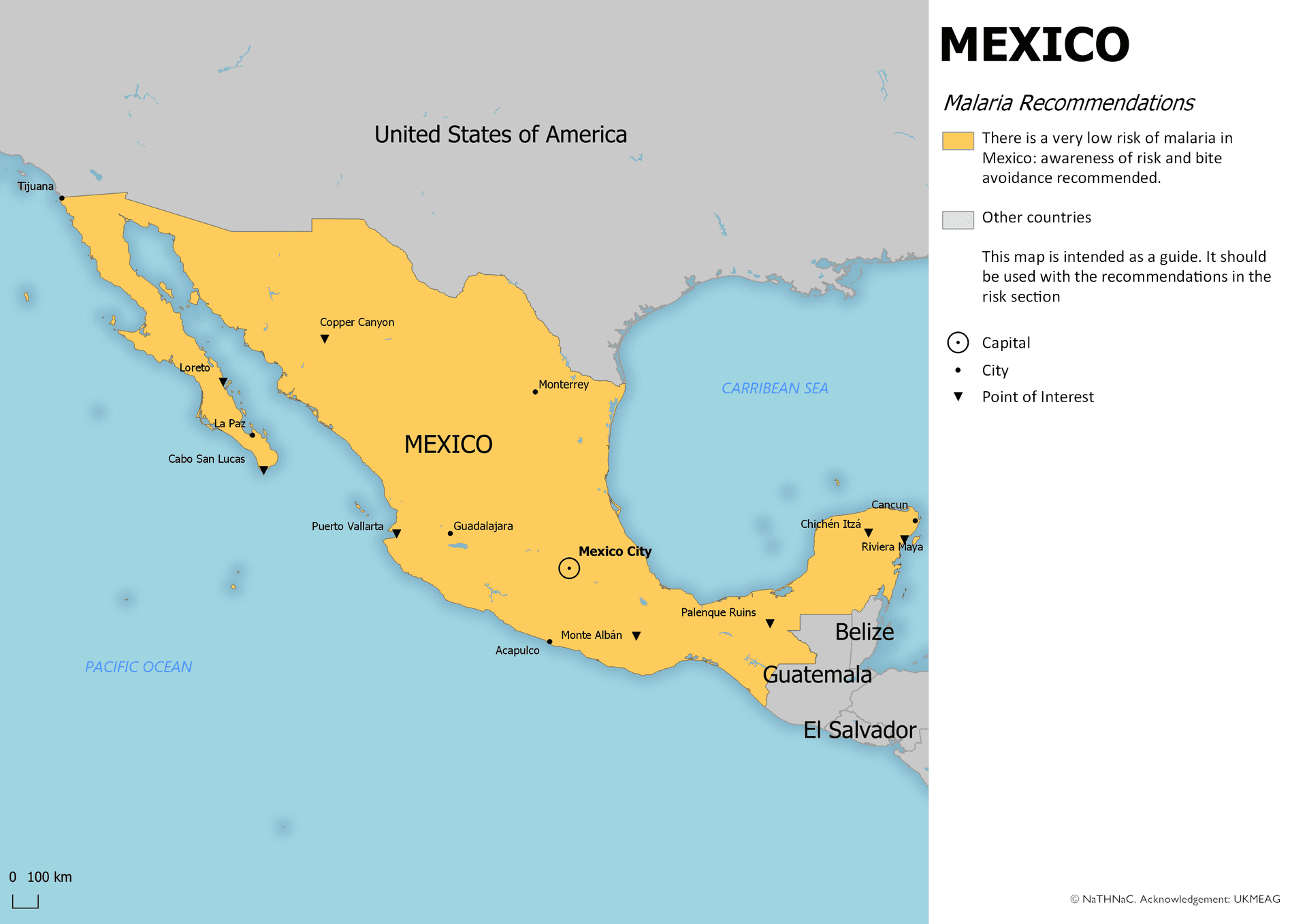 Malaria risk map for Mexico