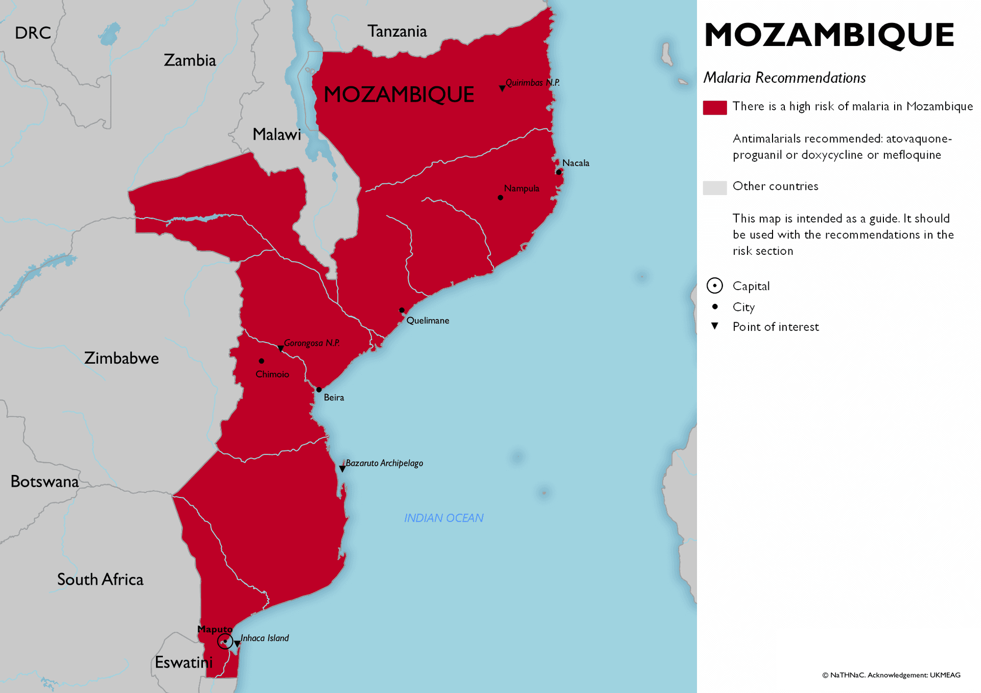 Malaria risk map for Mozambique