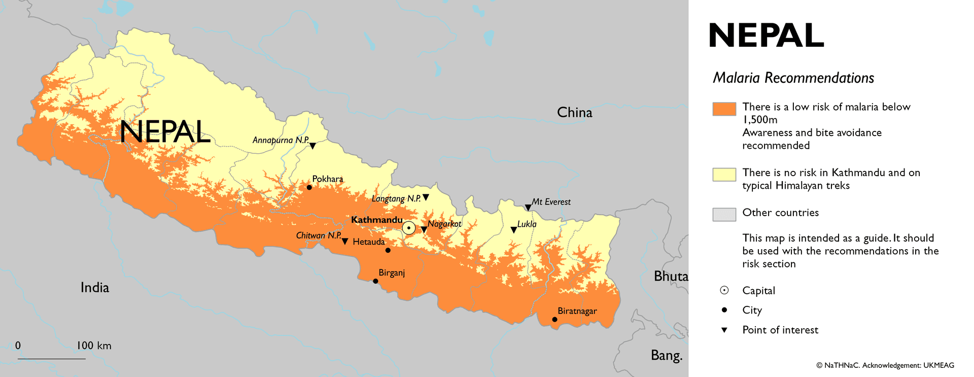 Malaria risk map for Nepal