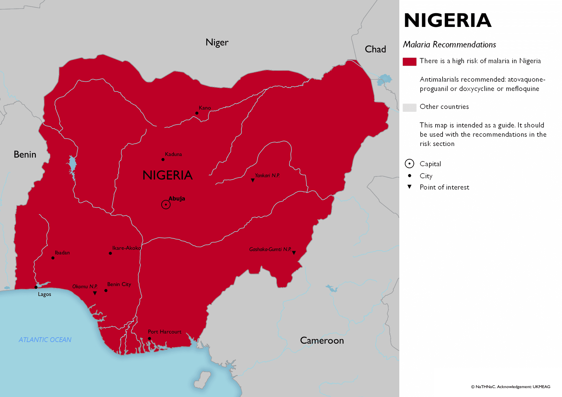 Malaria risk map for Nigeria
