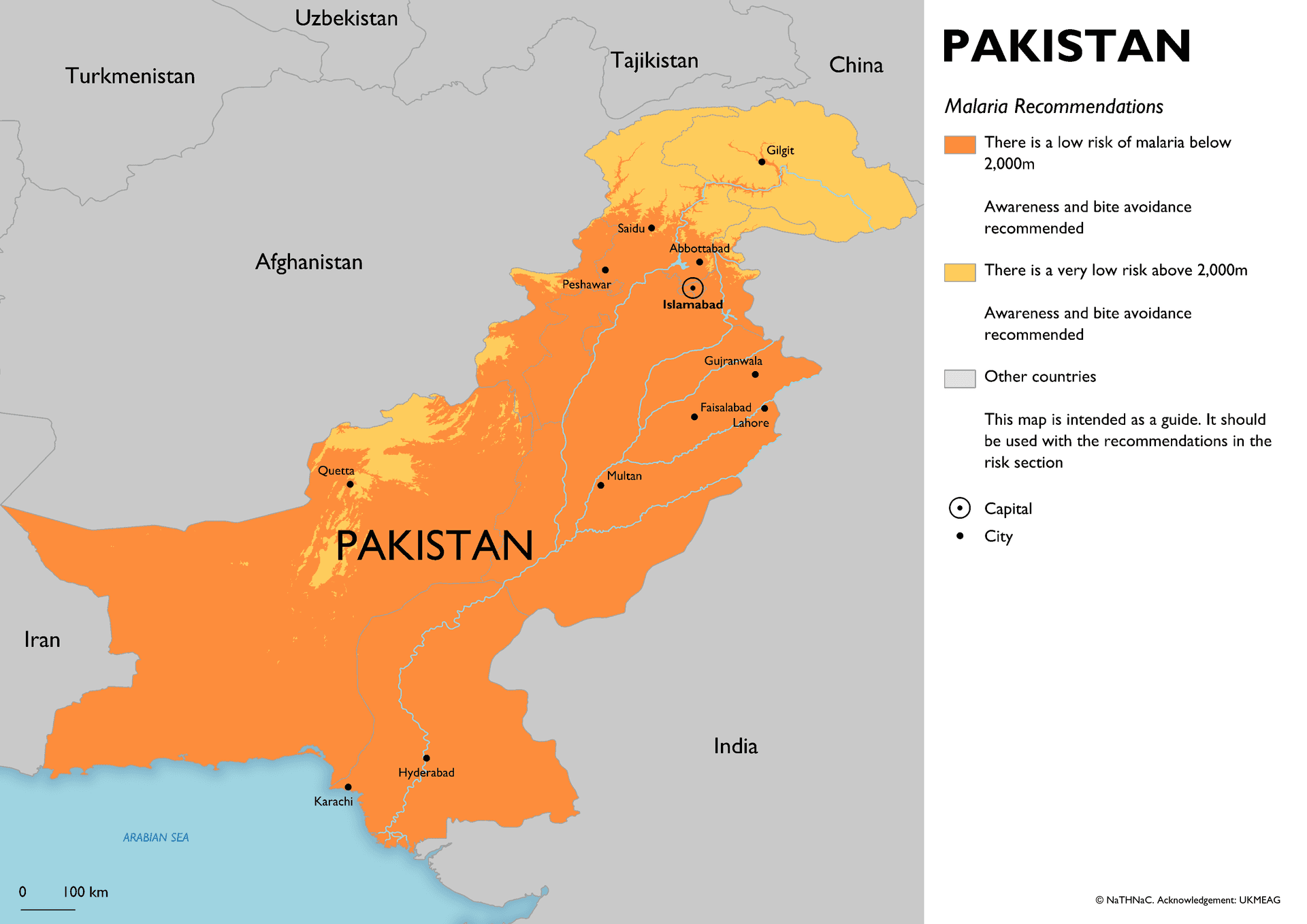 Malaria risk map for Pakistan