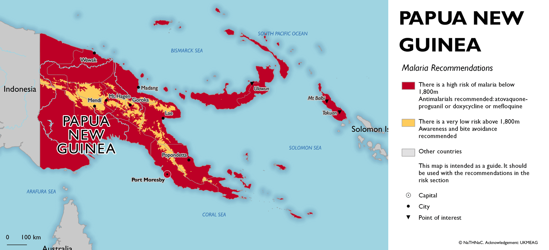 Malaria risk map for Papua New Guinea