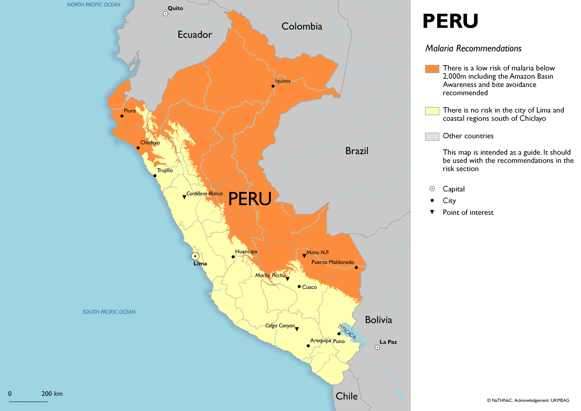 Malaria risk map for Peru
