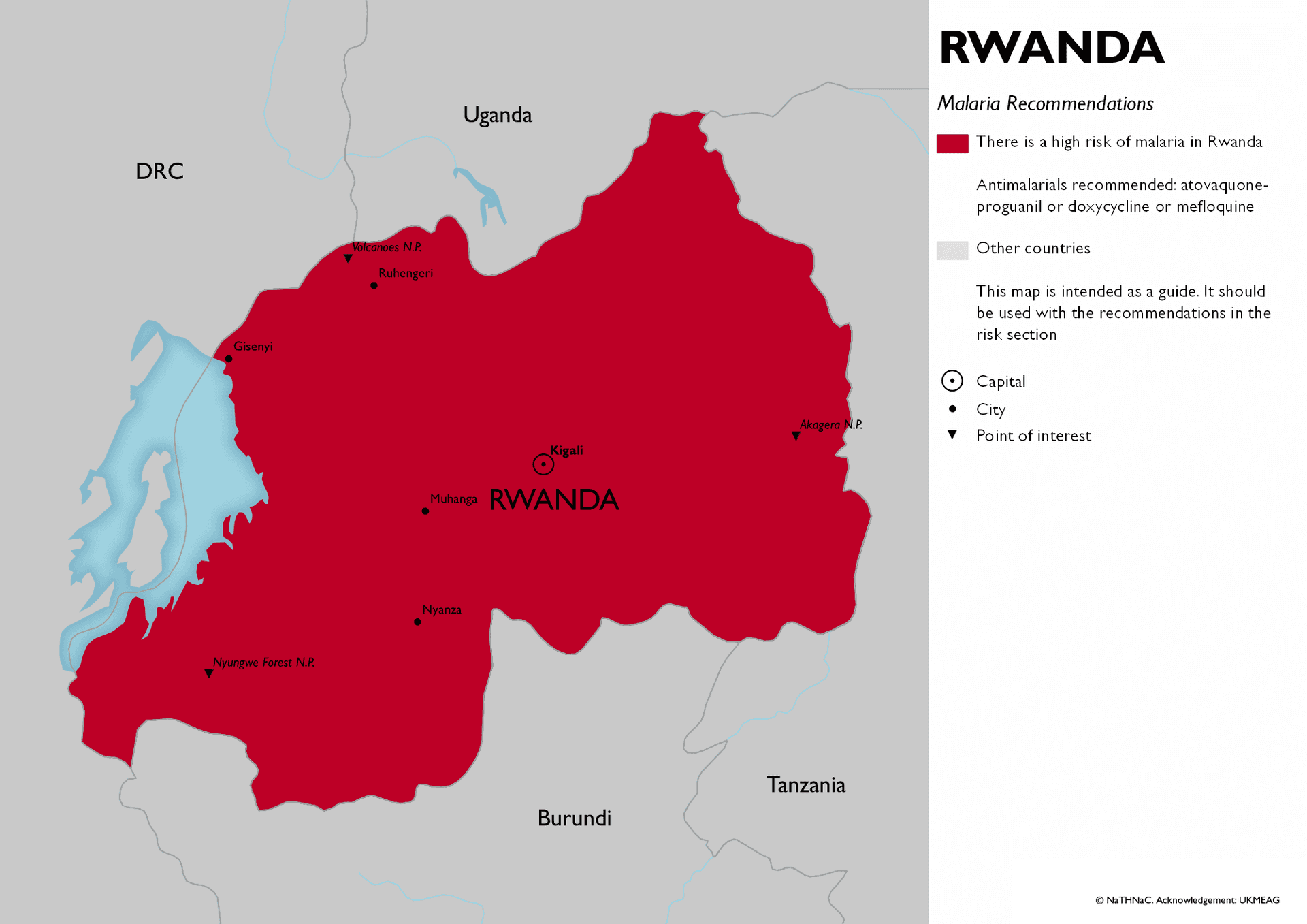 Malaria risk map for Rwanda