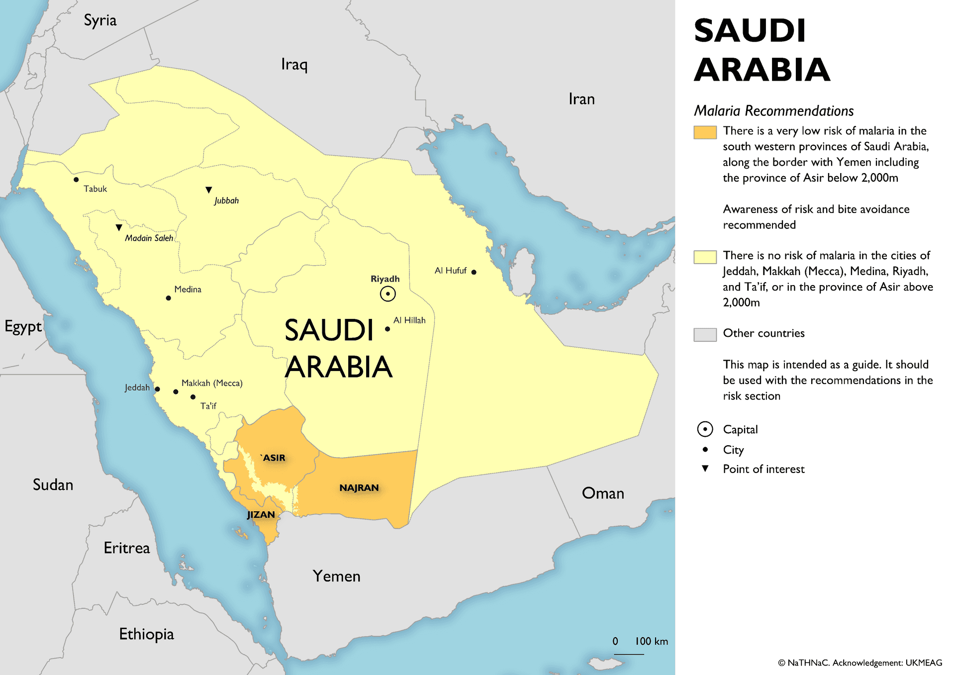 Malaria risk map for Saudi Arabia
