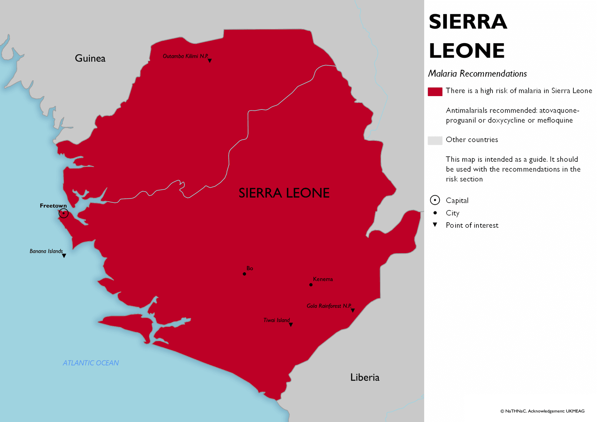 Malaria risk map for Sierra Leone