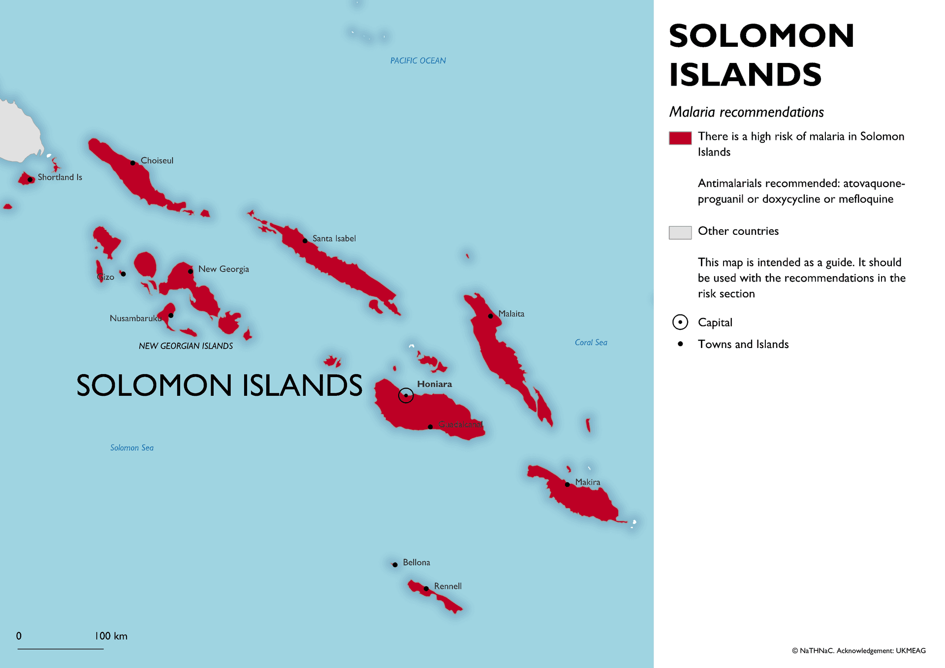 Malaria risk map for Solomon Islands