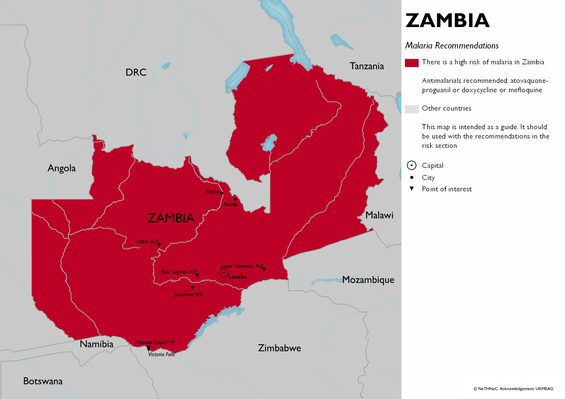 Malaria risk map for Zambia