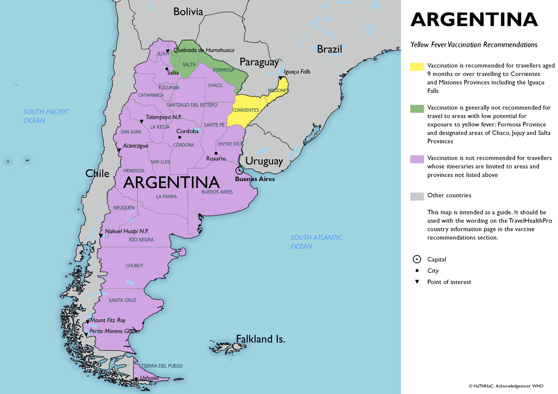 Yellow Fever risk map for Argentina