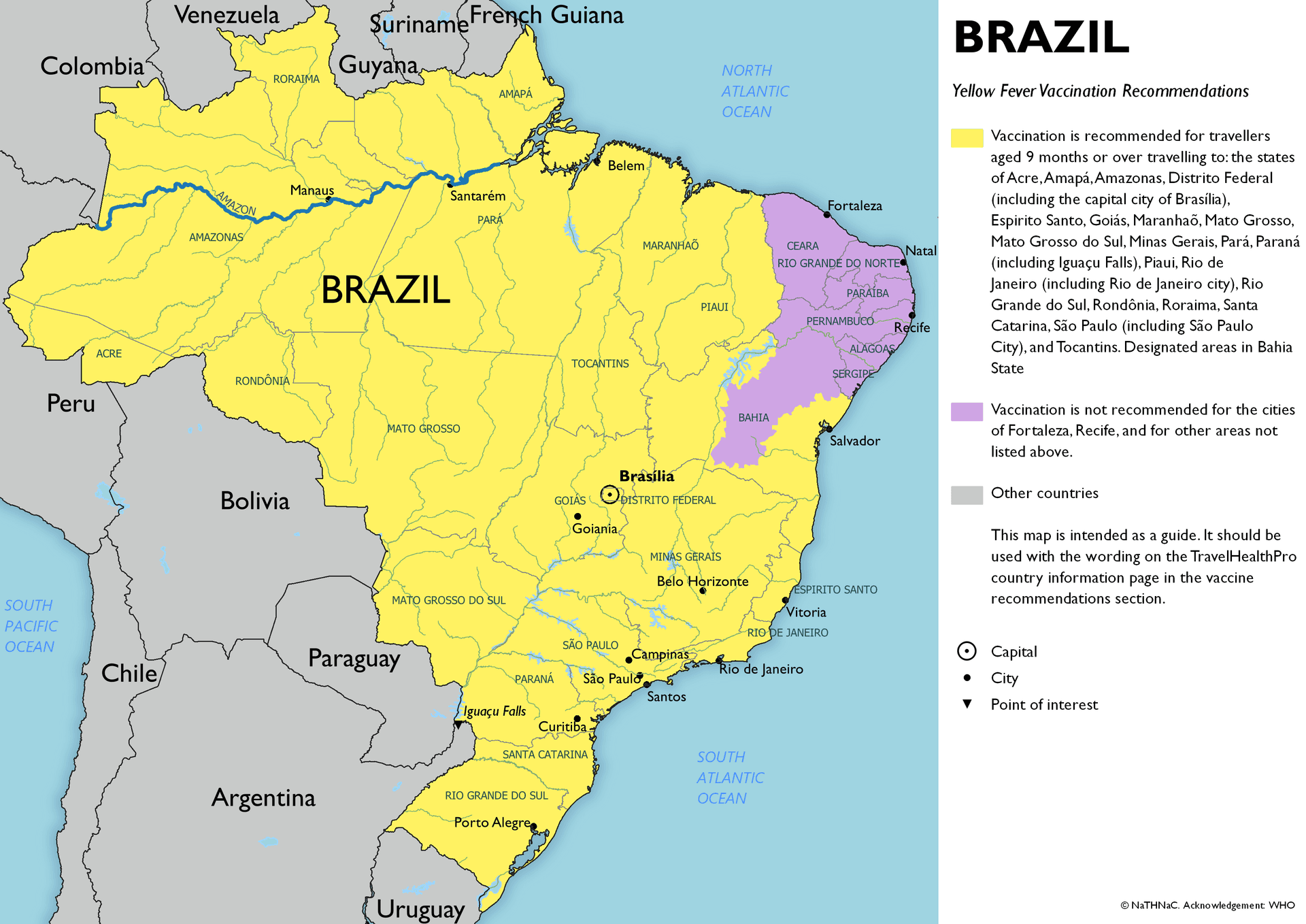Yellow Fever risk map for Brazil