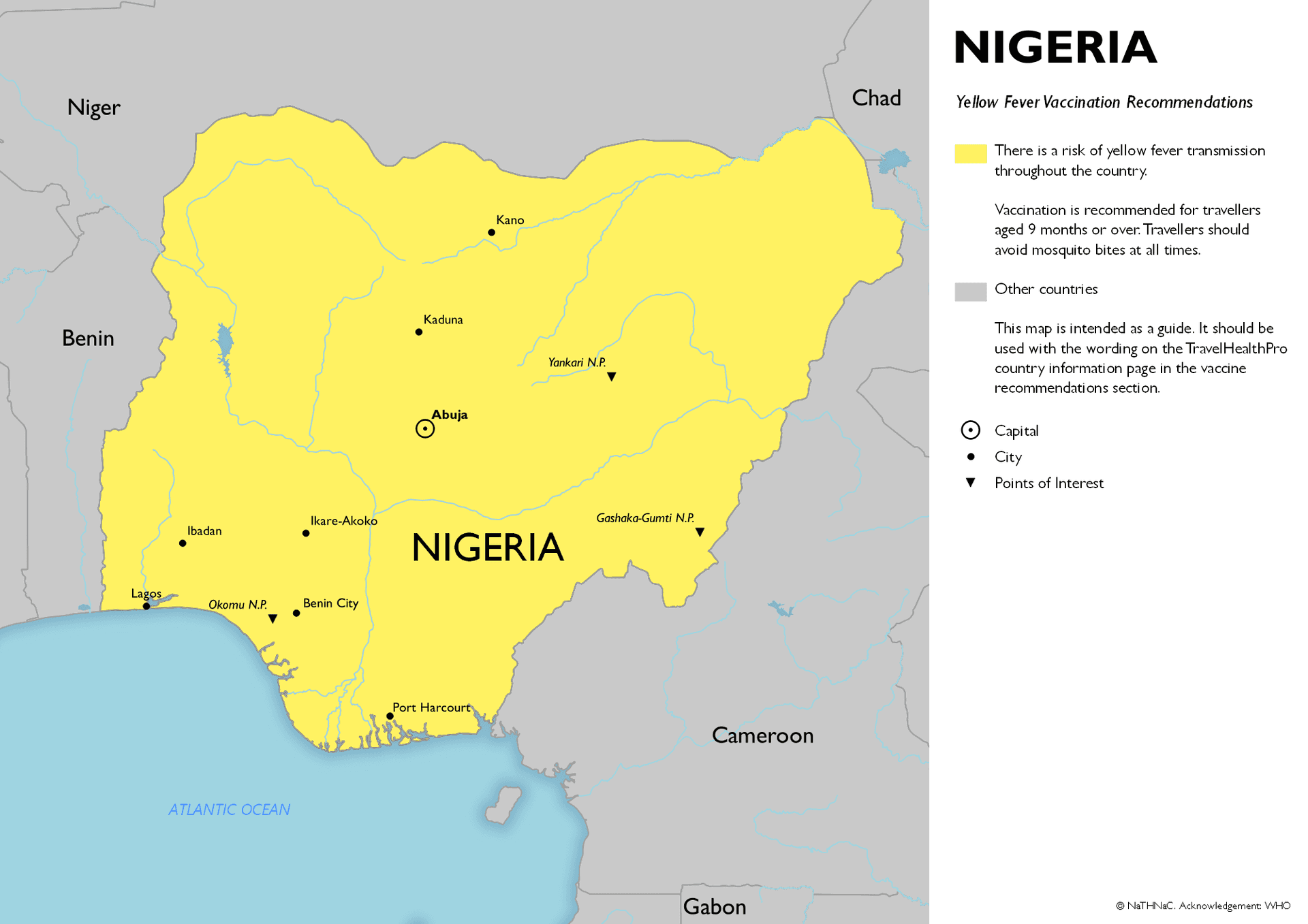 Yellow Fever risk map for Nigeria