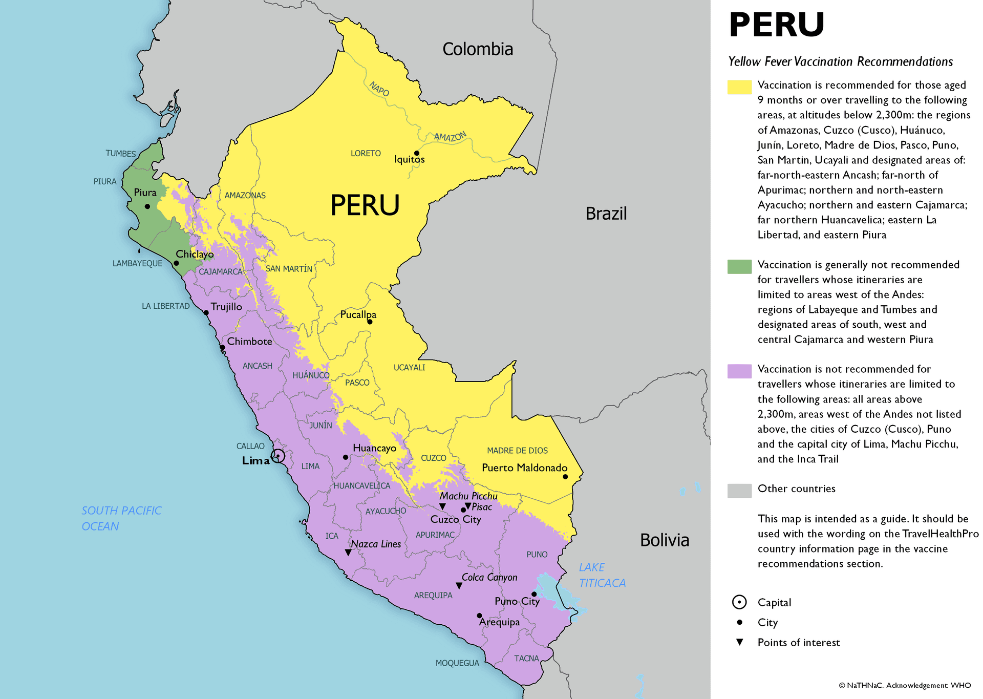 Yellow Fever risk map for Peru