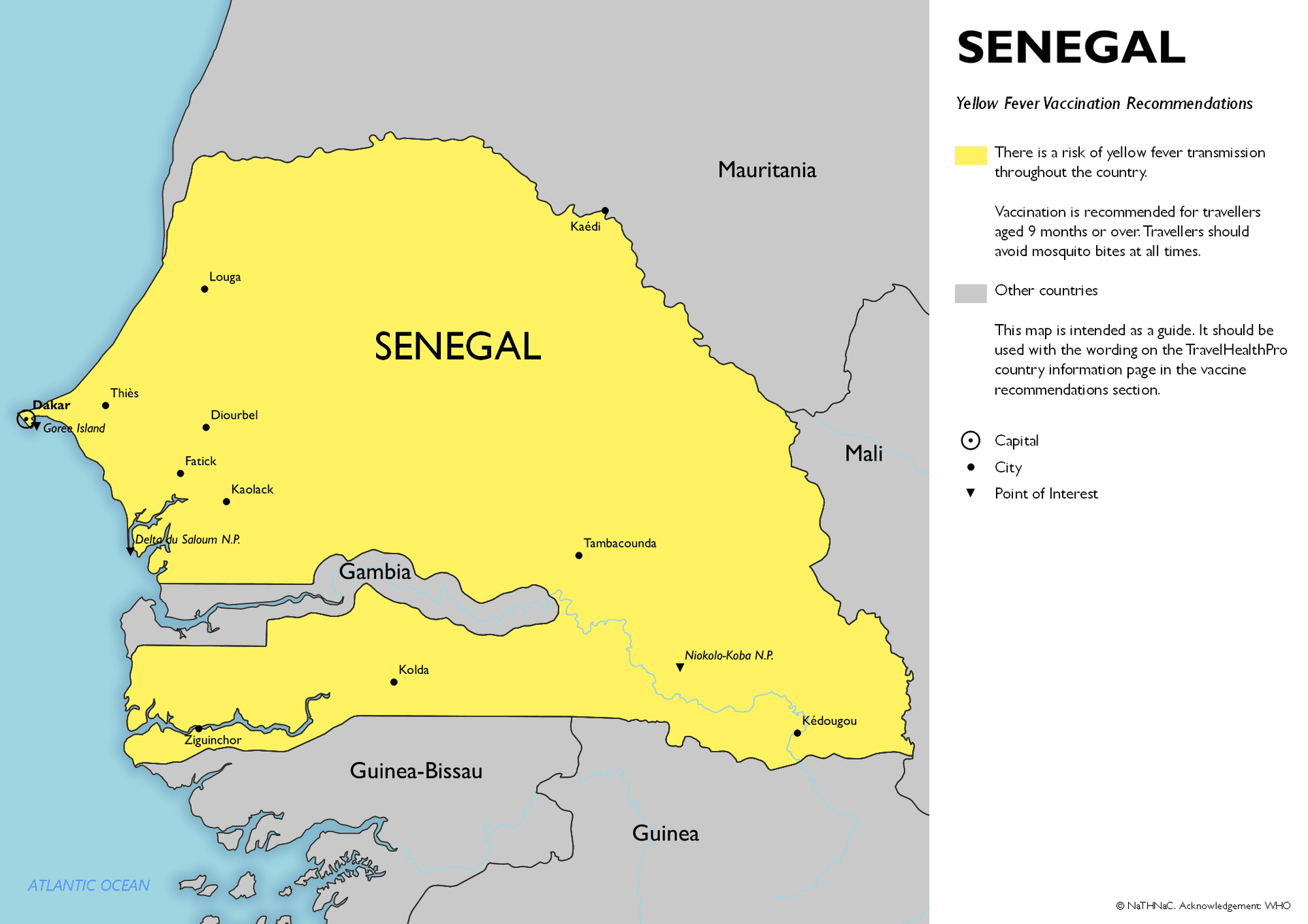 Yellow Fever risk map for Senegal