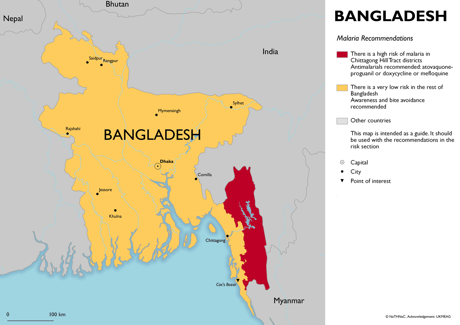 Malaria risk map for Bangladesh