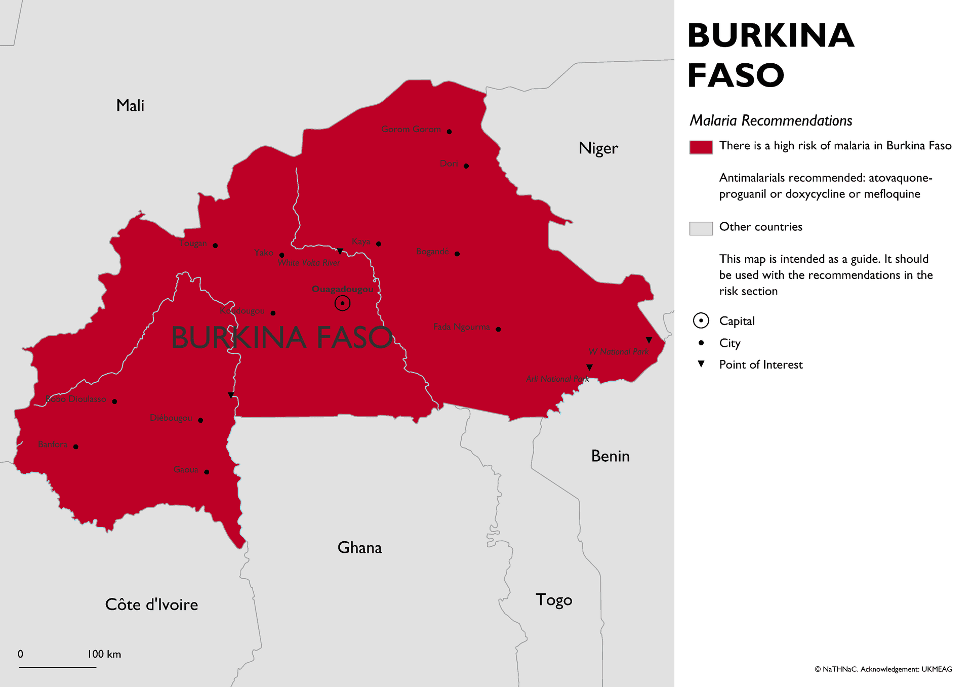 Malaria risk map for Burkina Faso