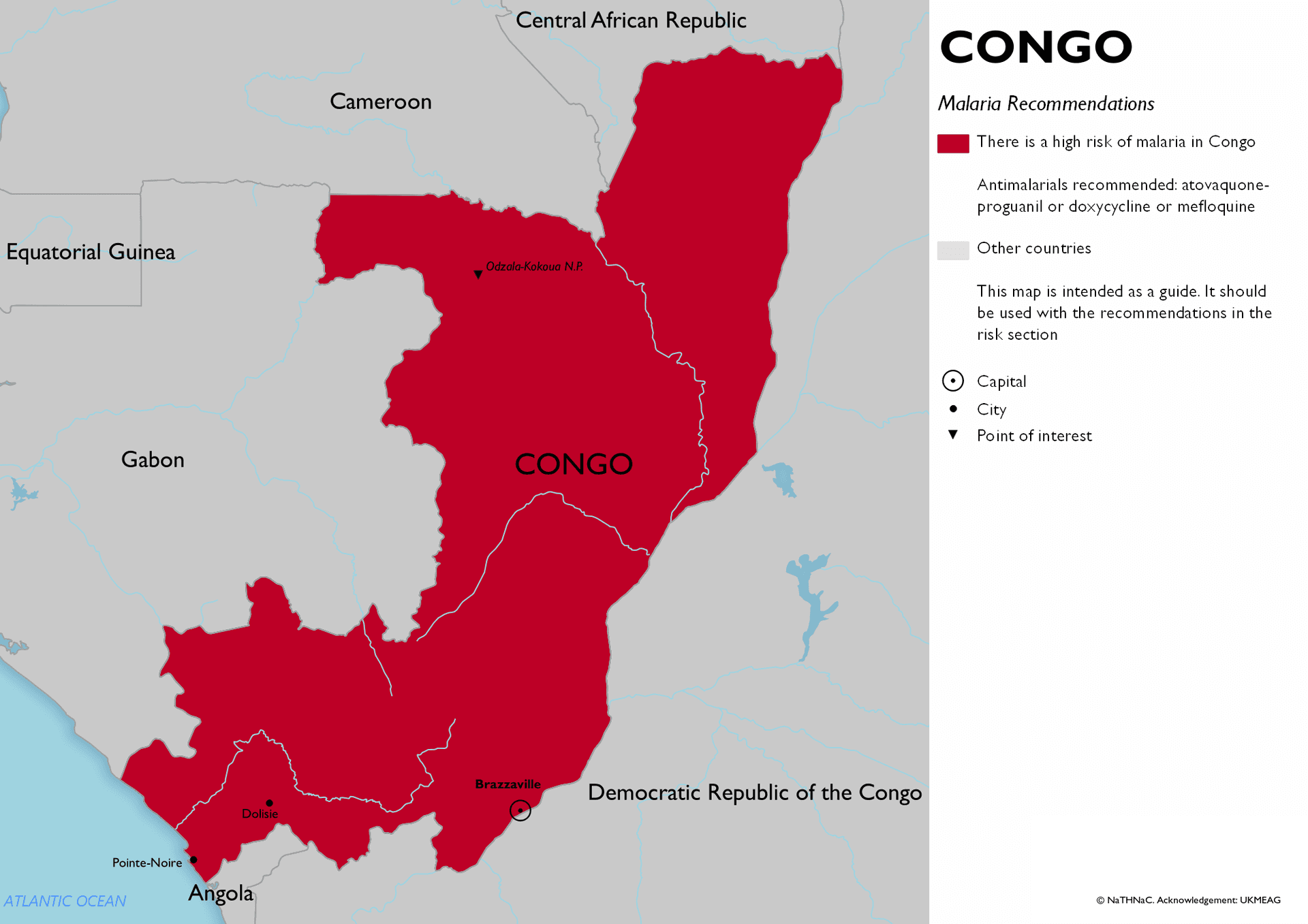 Malaria risk map for Congo