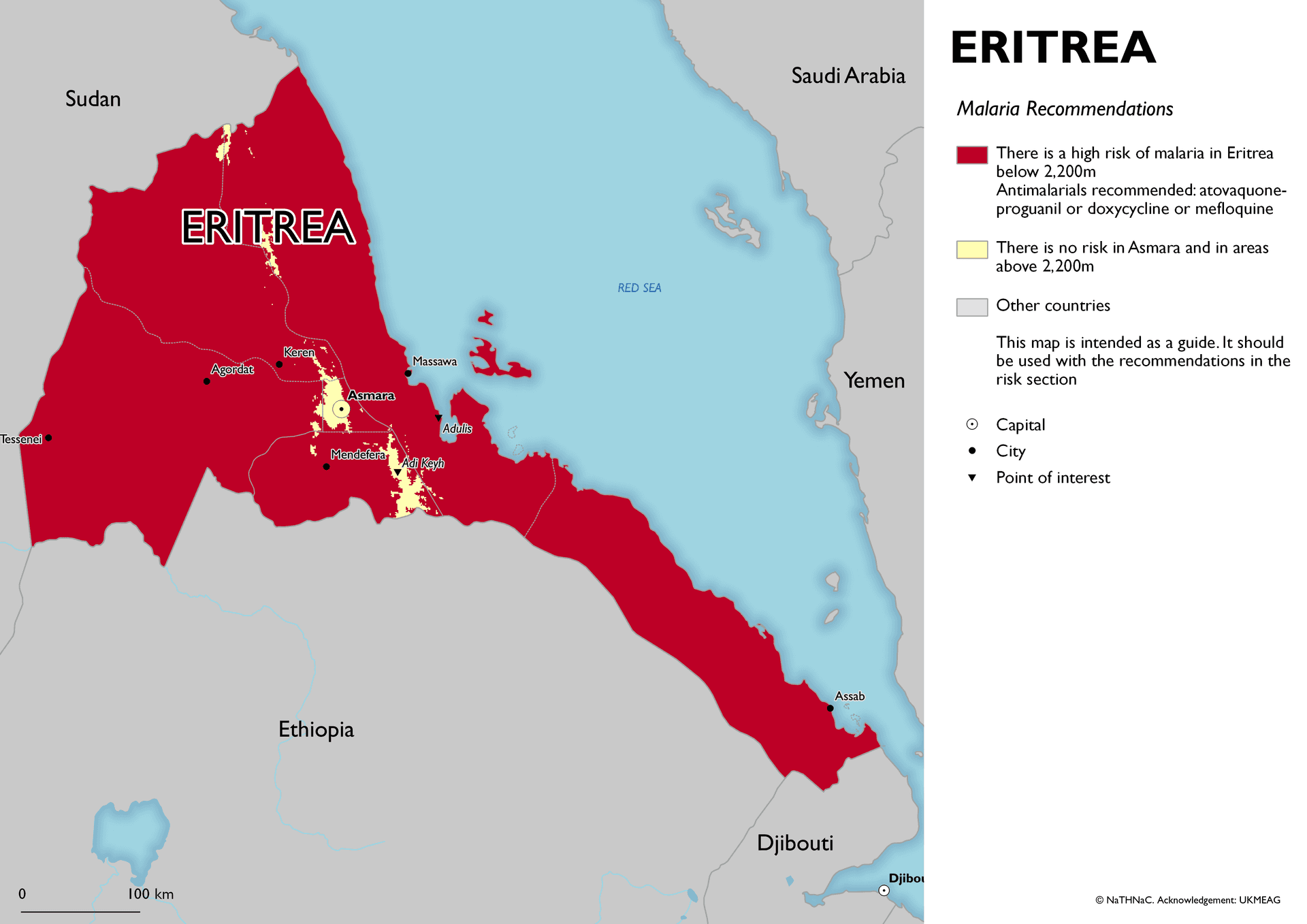 Malaria risk map for Eritrea
