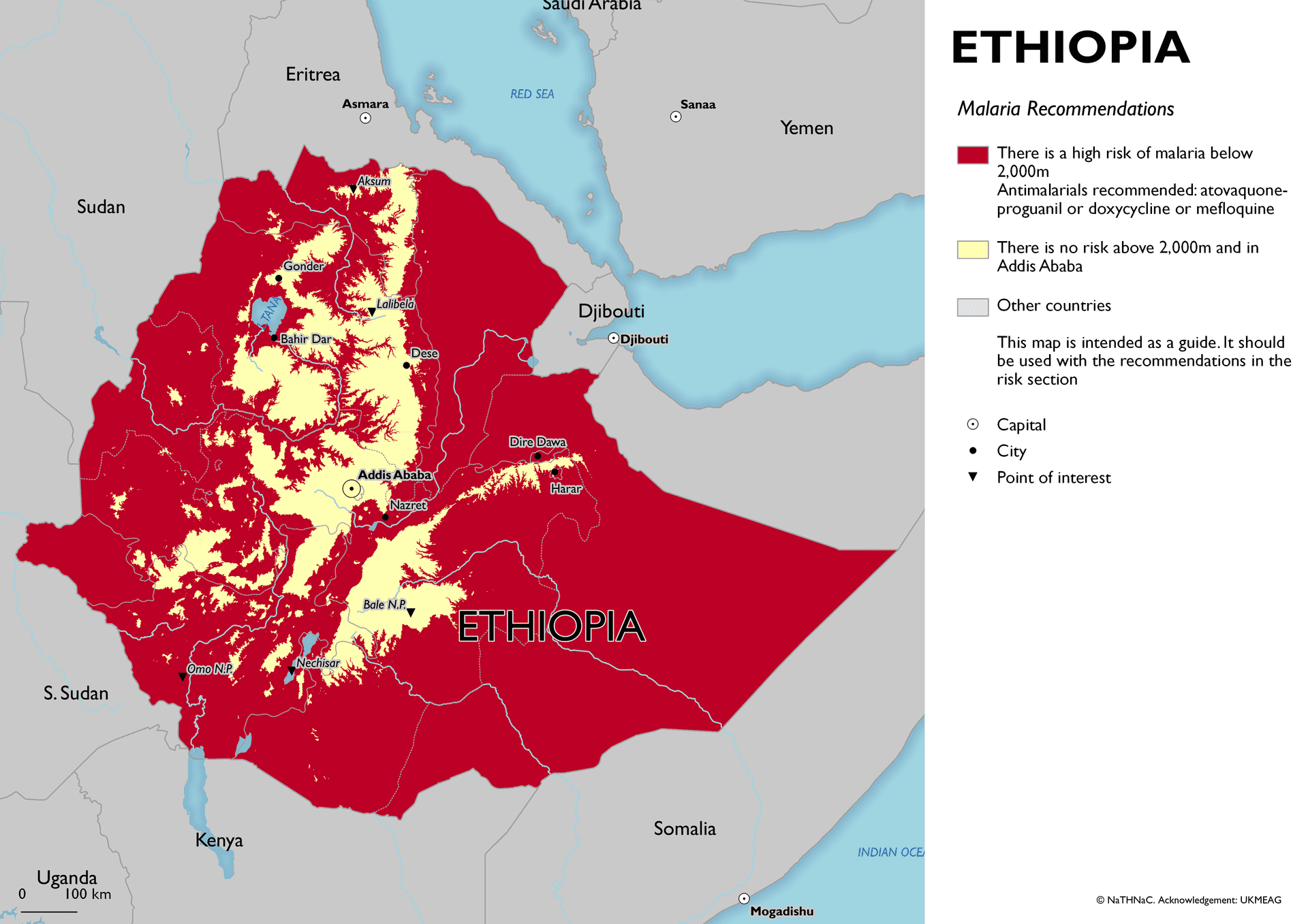 Malaria risk map for Ethiopia