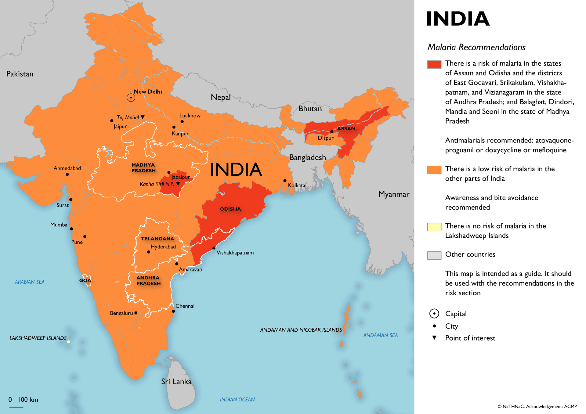Malaria risk map for India