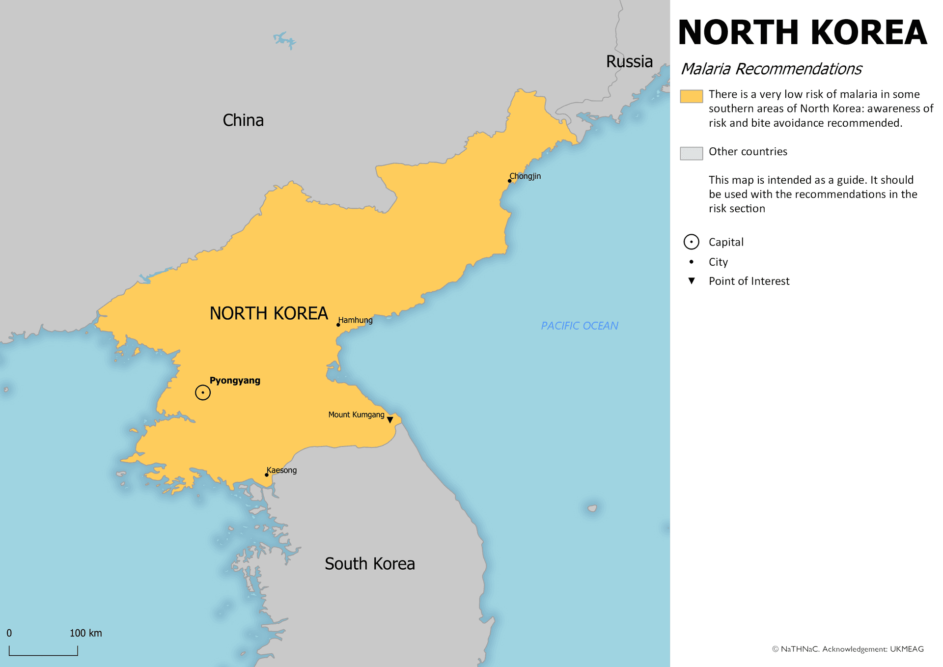 Malaria risk map for Korea