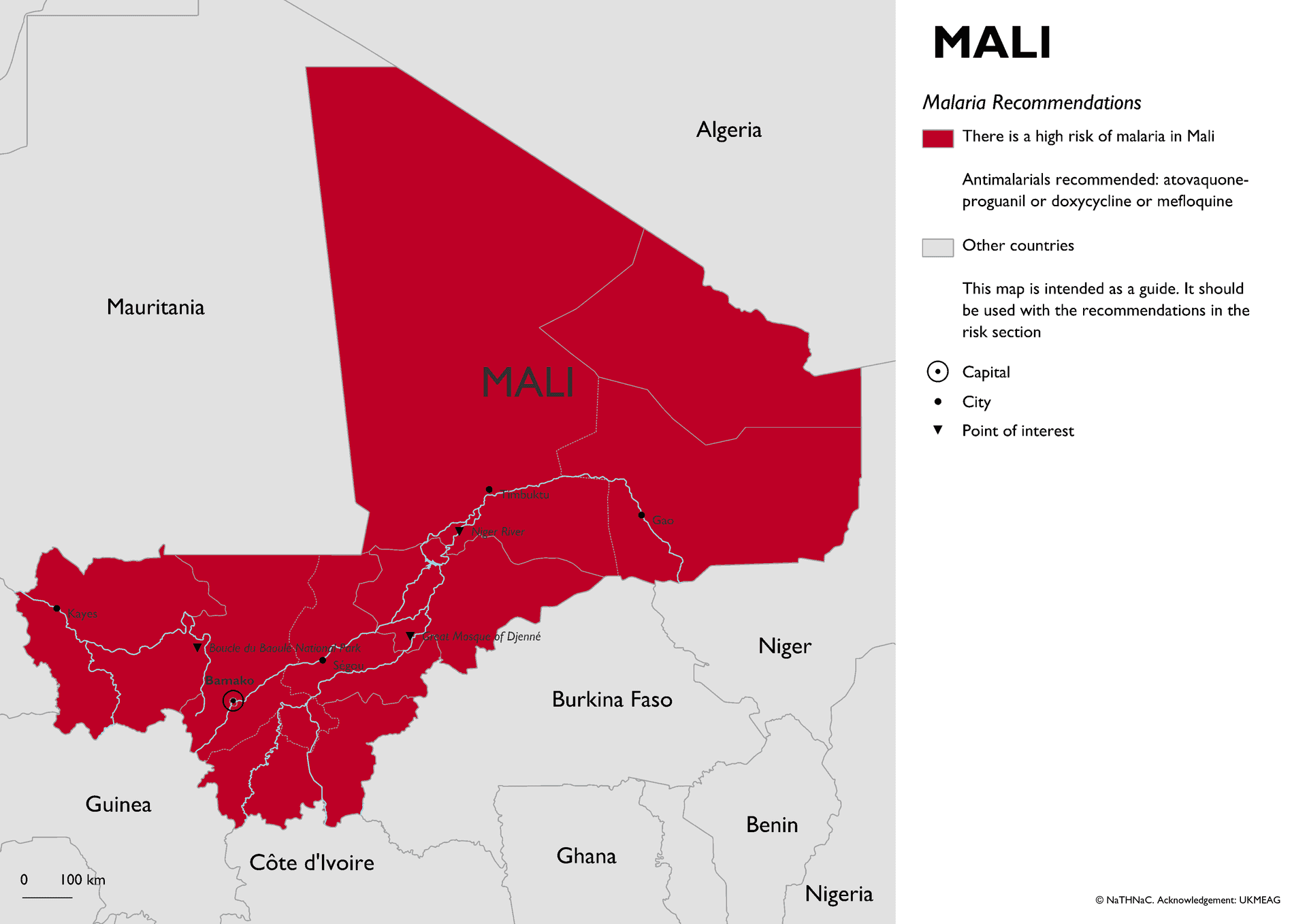 Malaria risk map for Mali