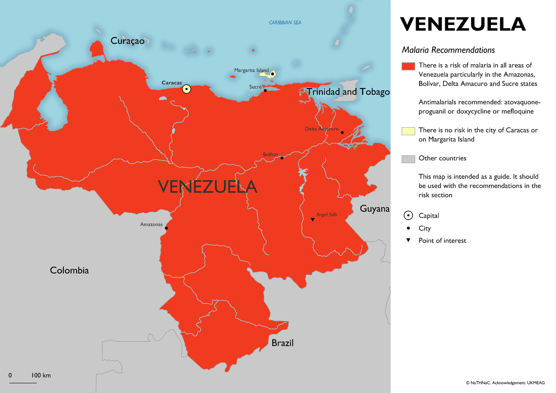 Malaria risk map for Margarita Island
