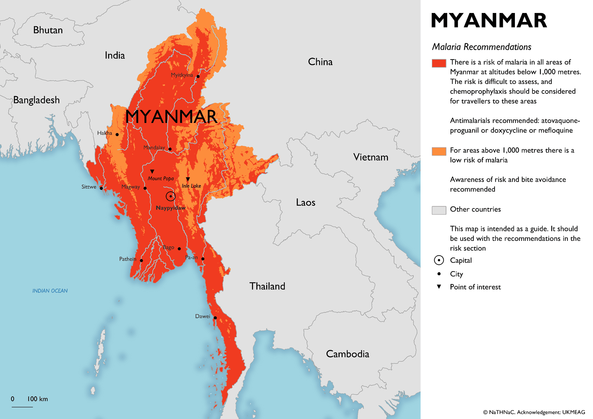 Malaria risk map for Myanmar