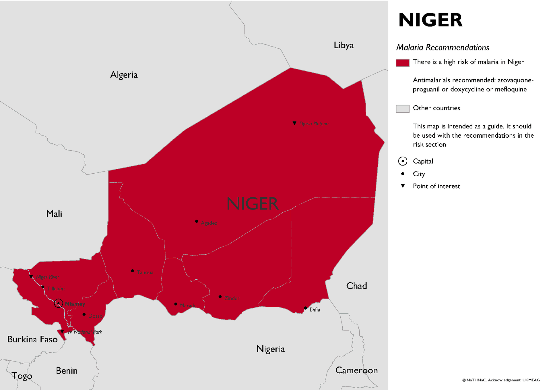 Malaria risk map for Niger