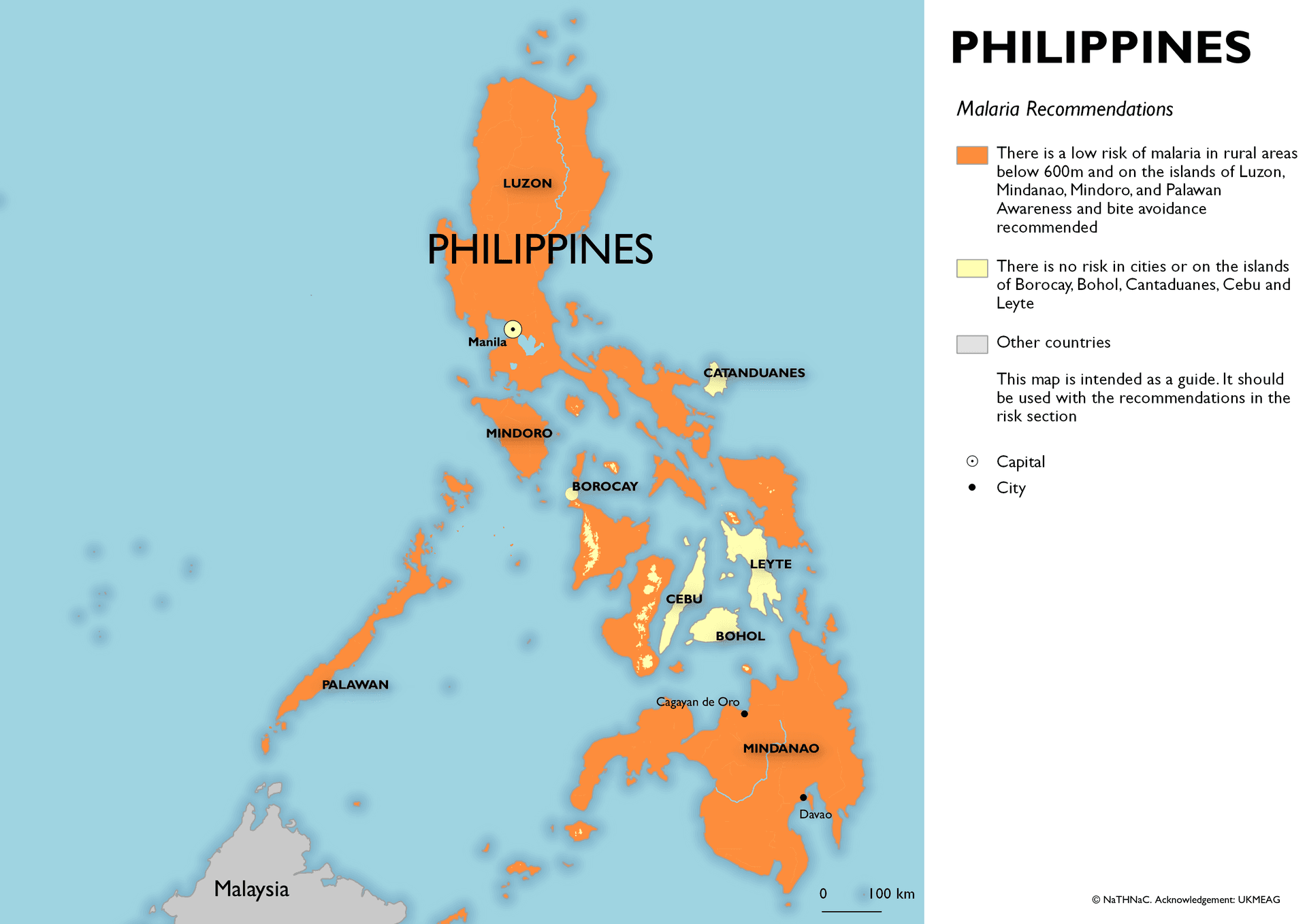Malaria risk map for Philippines
