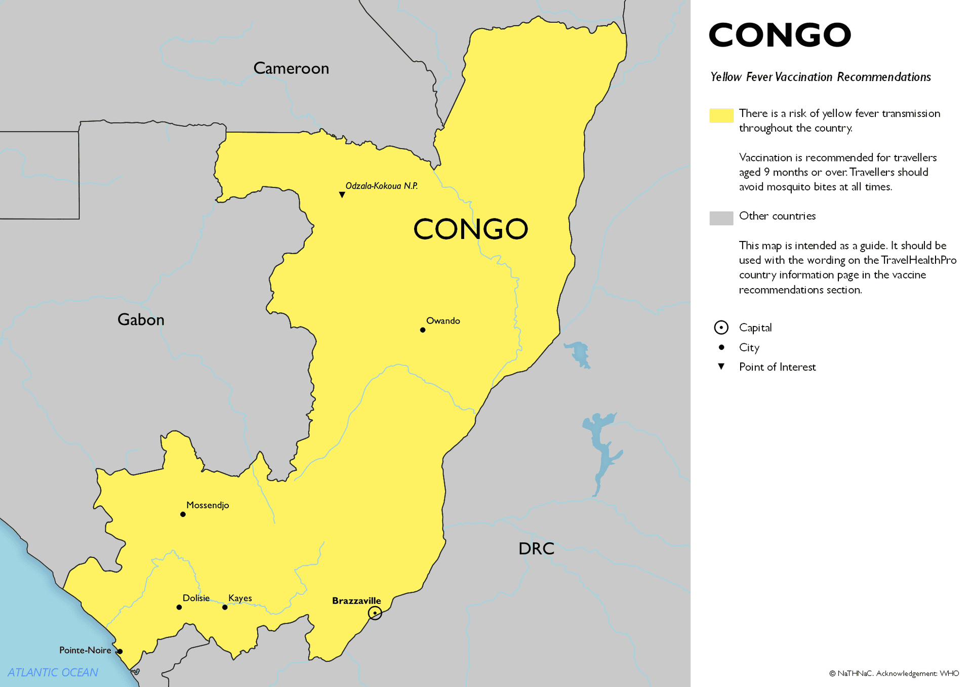 Yellow Fever risk map for Congo