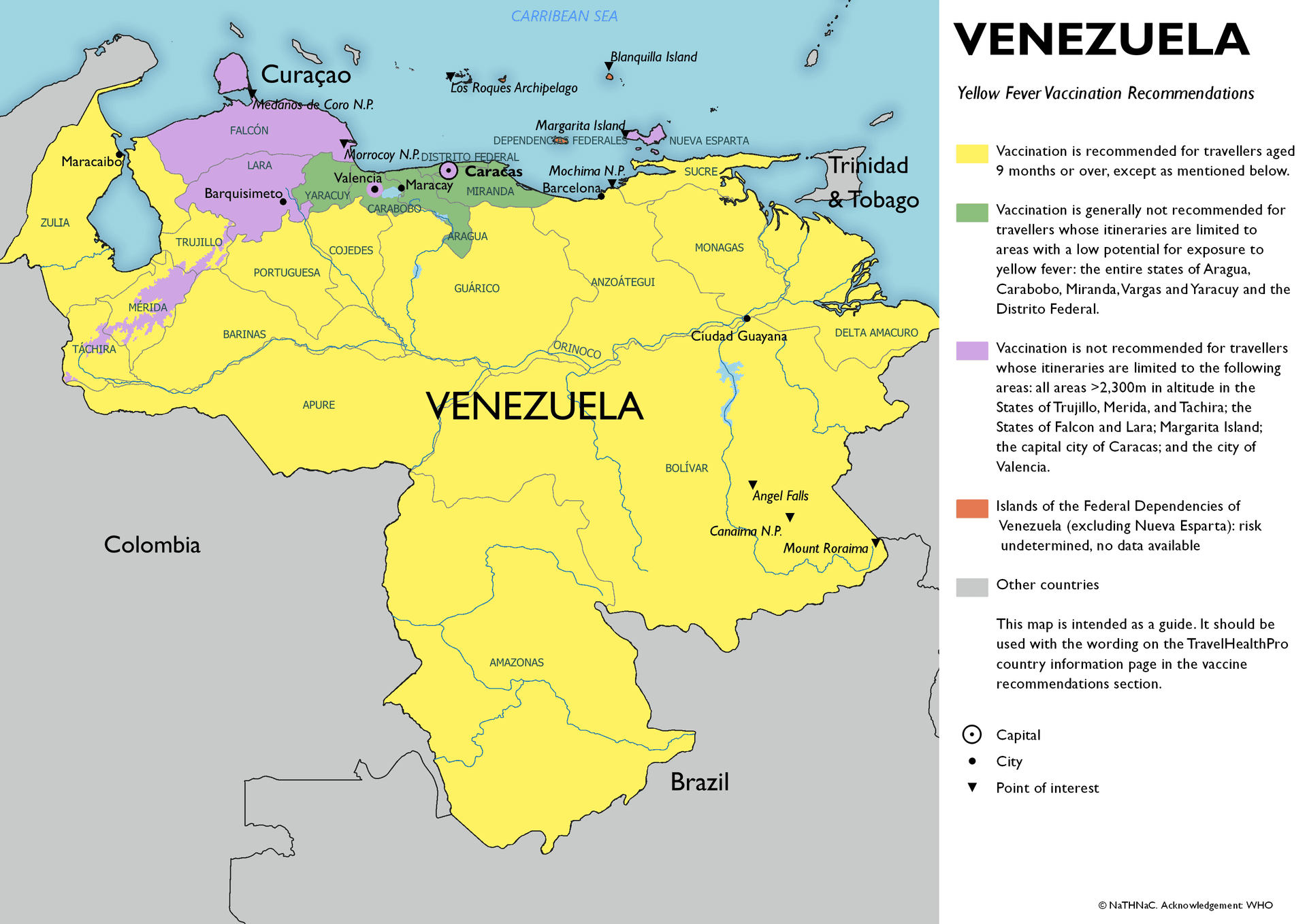 Yellow Fever risk map for Margarita Island